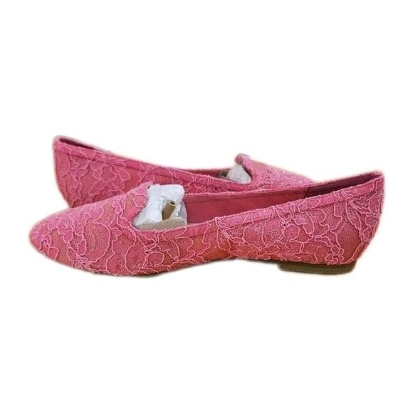 Isaac Mizrahi Live Lacey Women's Pink Lace Loafers Shoes Size 8 M Slip On - Picture 4 of 9
